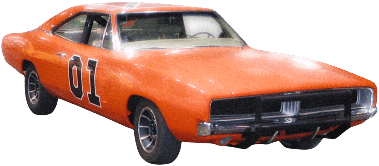 An orange General Lee built by Smith Bros. Restorations